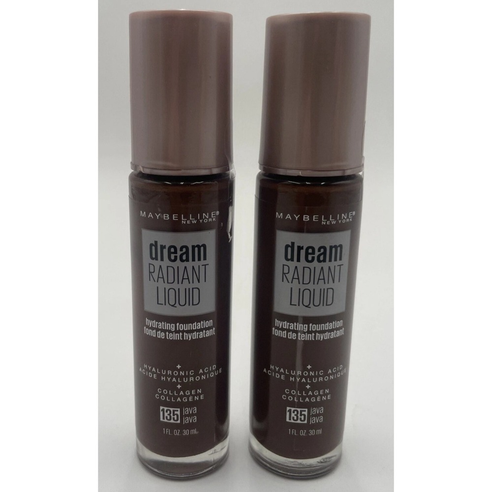 Lot Of 2 MAYBELLINE 30mL DREAM RADIANT LIQUID FOUNDATION 135 Java